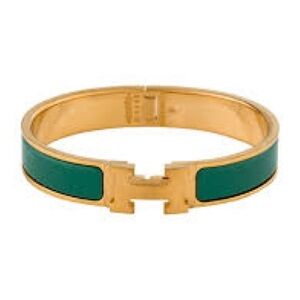 Hermes Green and Gold Bracelet